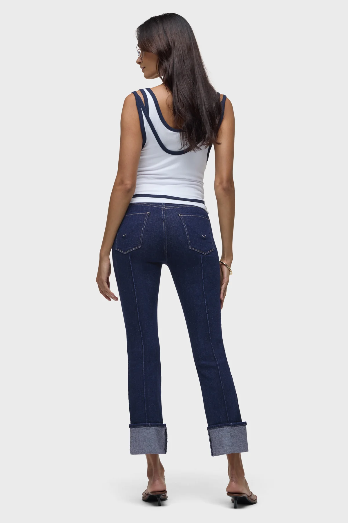Barbara Pintucked Cuffed Bootcut Crop - Image 8