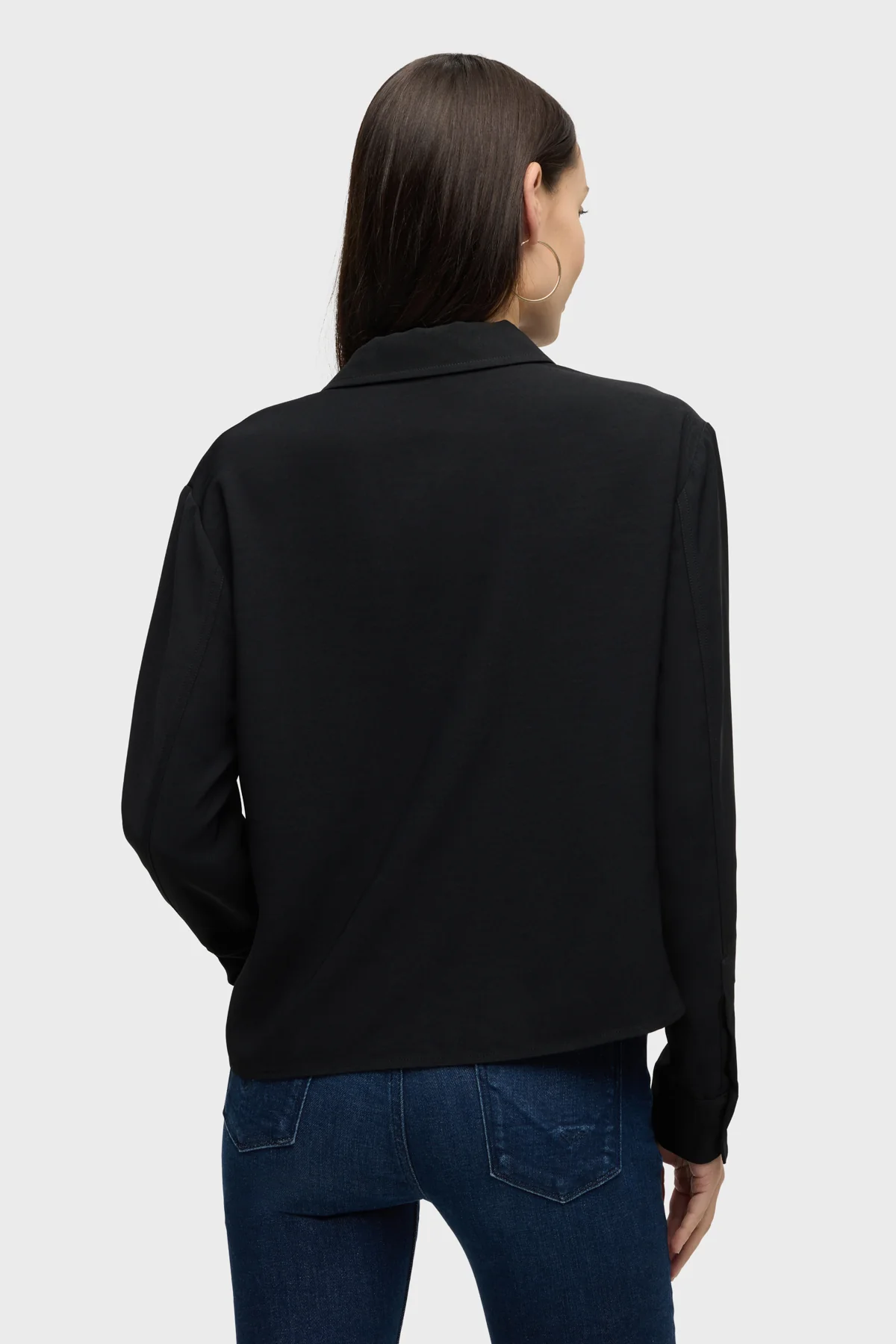 Long Sleeve Knotted Button Down Shirt - Image 3