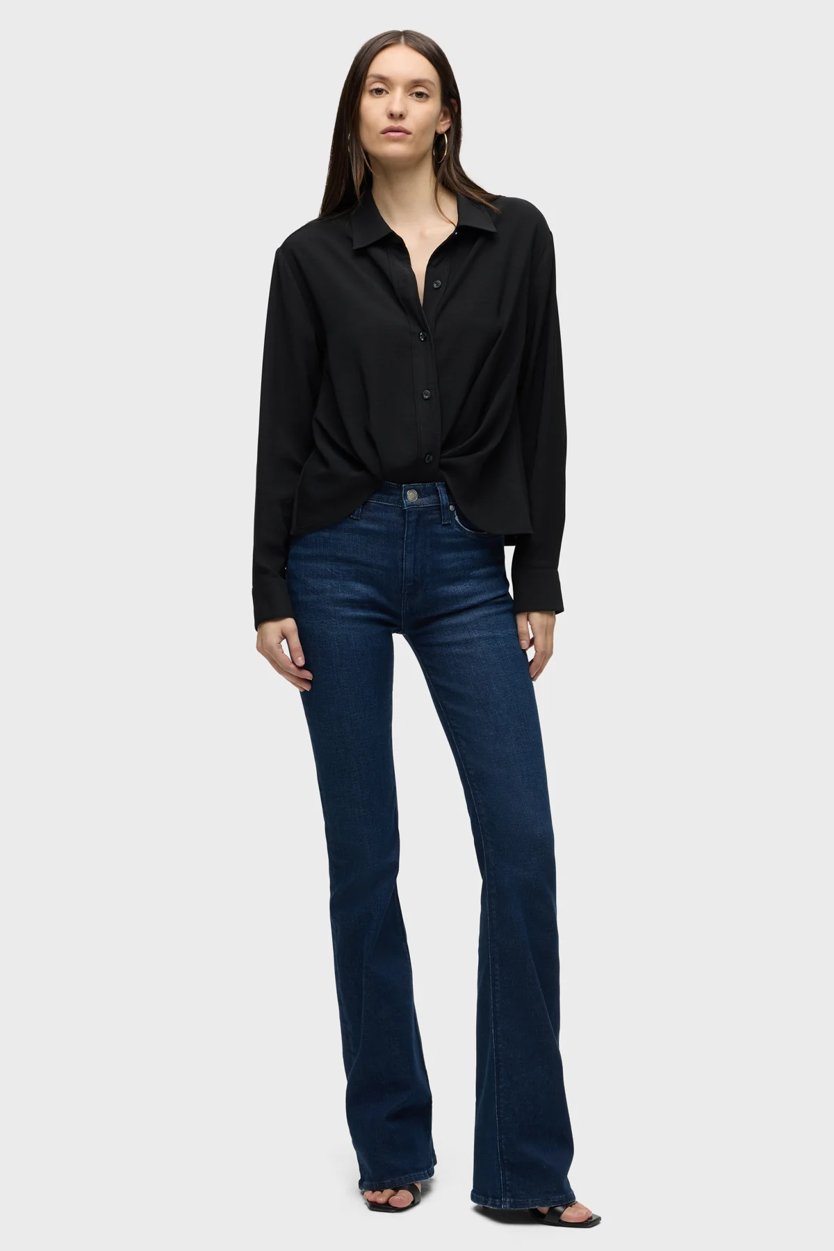 Long Sleeve Knotted Button Down Shirt - Image 4
