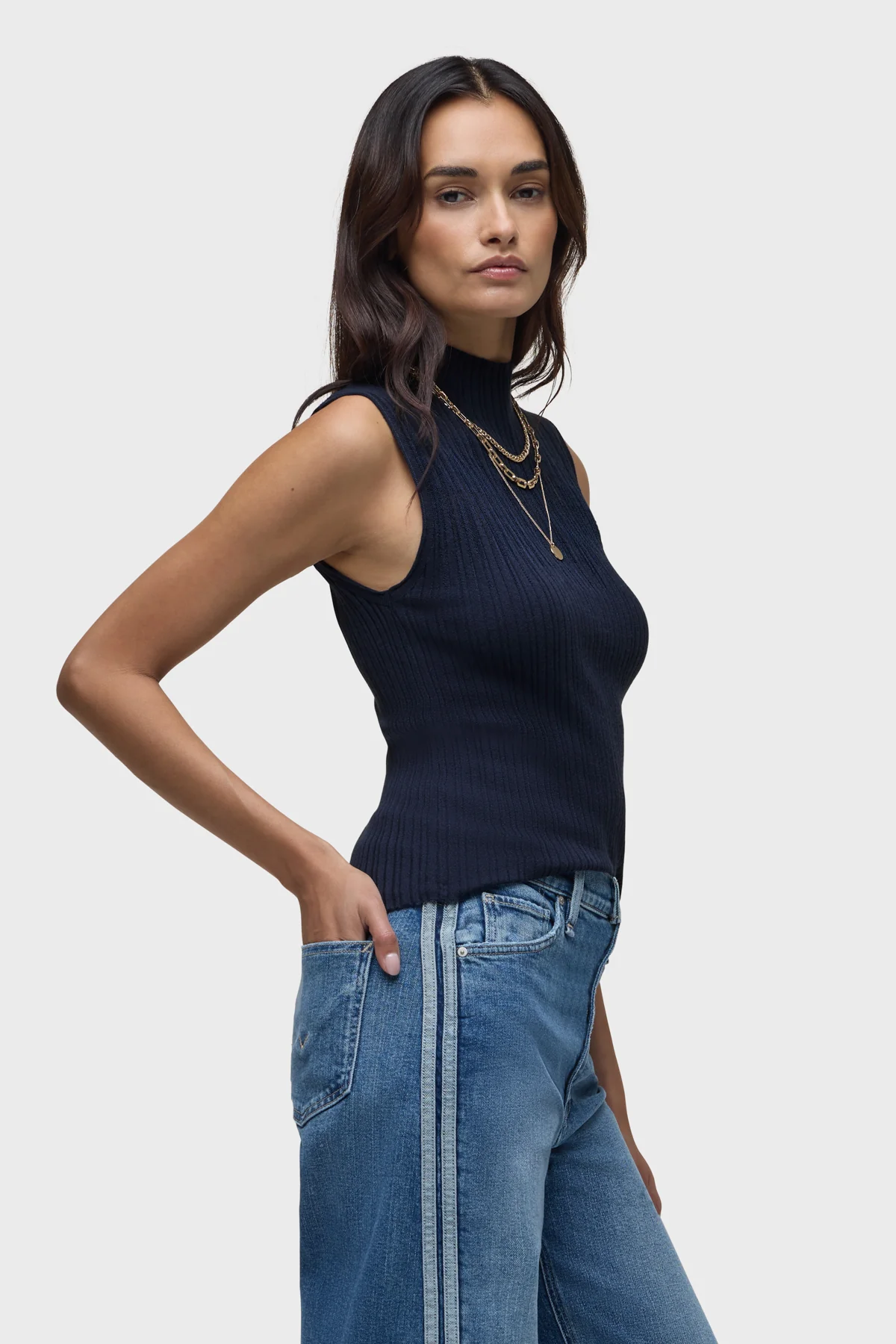 Mock Neck Sweater Tank - Image 2