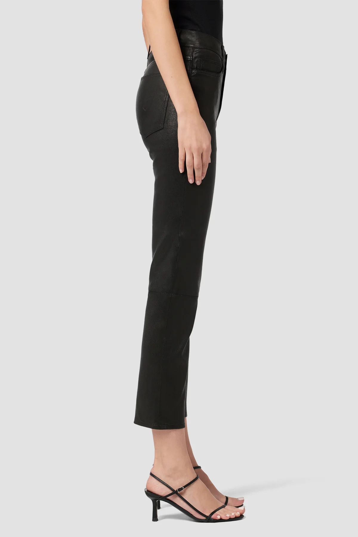 Nico Mid-Rise Straight Leather Crop Pant - Image 2