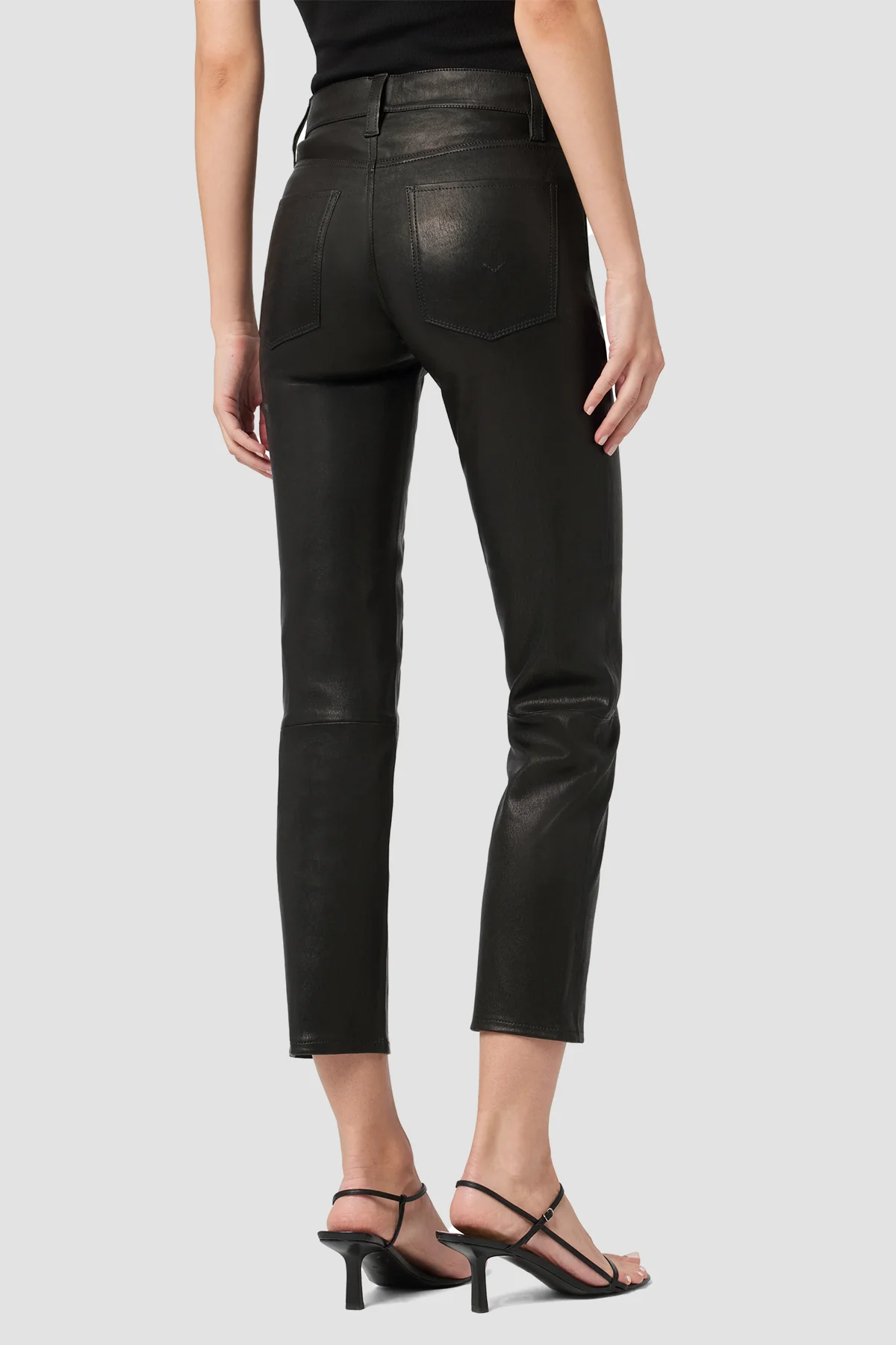Nico Mid-Rise Straight Leather Crop Pant - Image 3