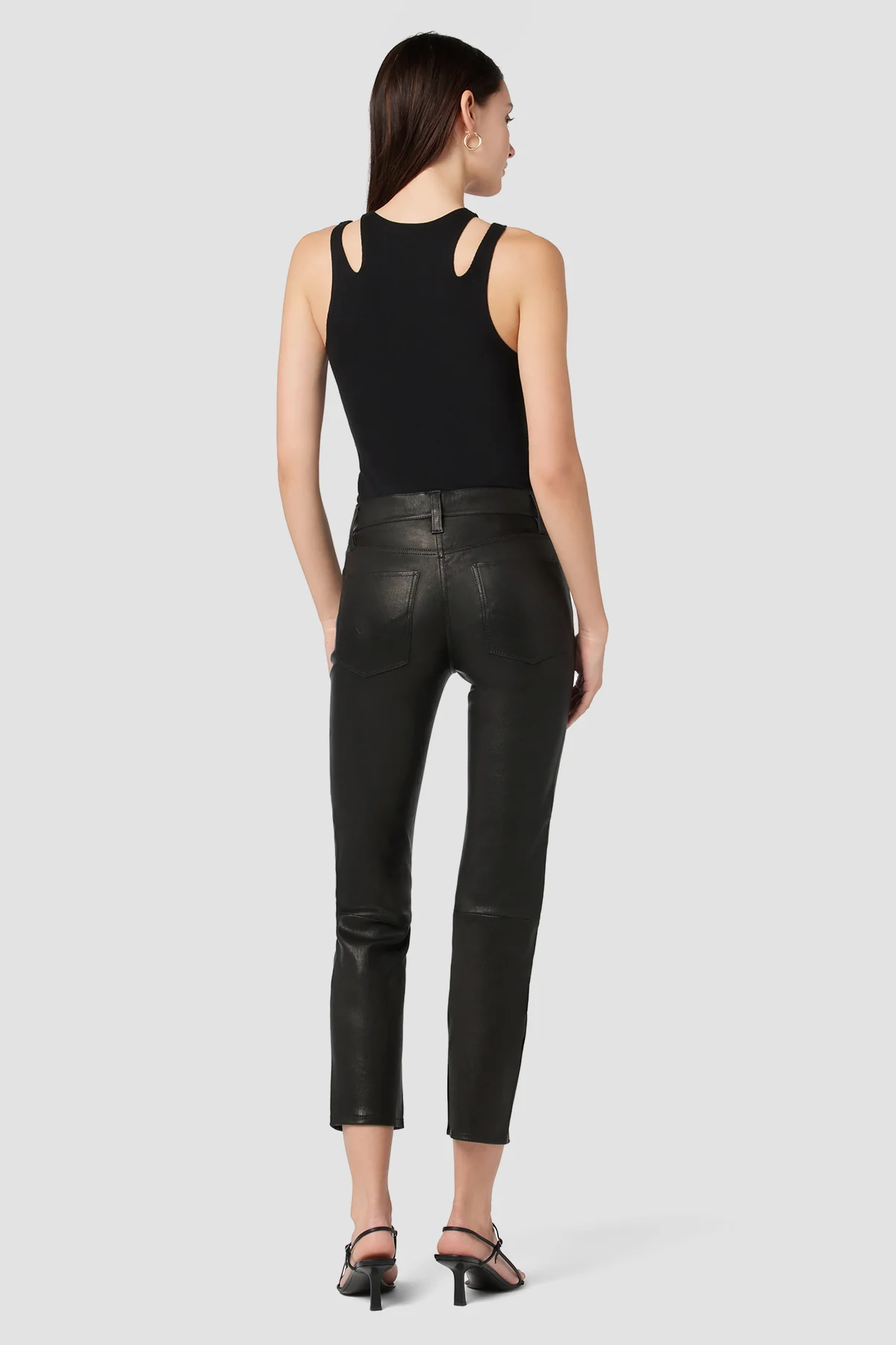 Nico Mid-Rise Straight Leather Crop Pant - Image 7