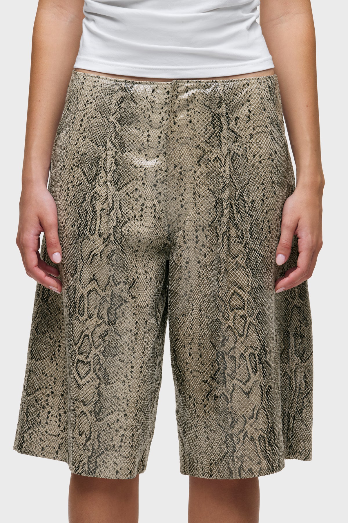 Leather Pleated Trouser Short - Image 4