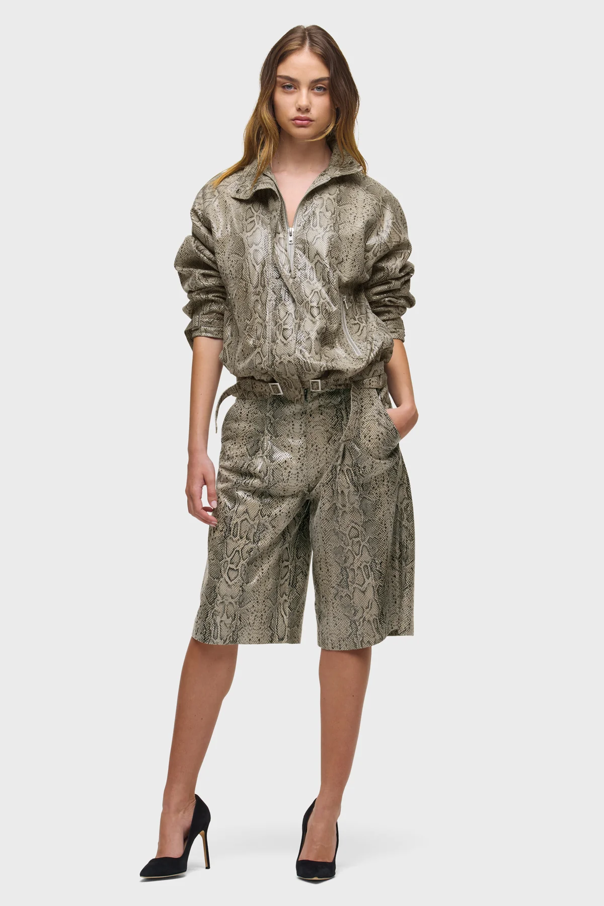 Leather Pleated Trouser Short - Image 6