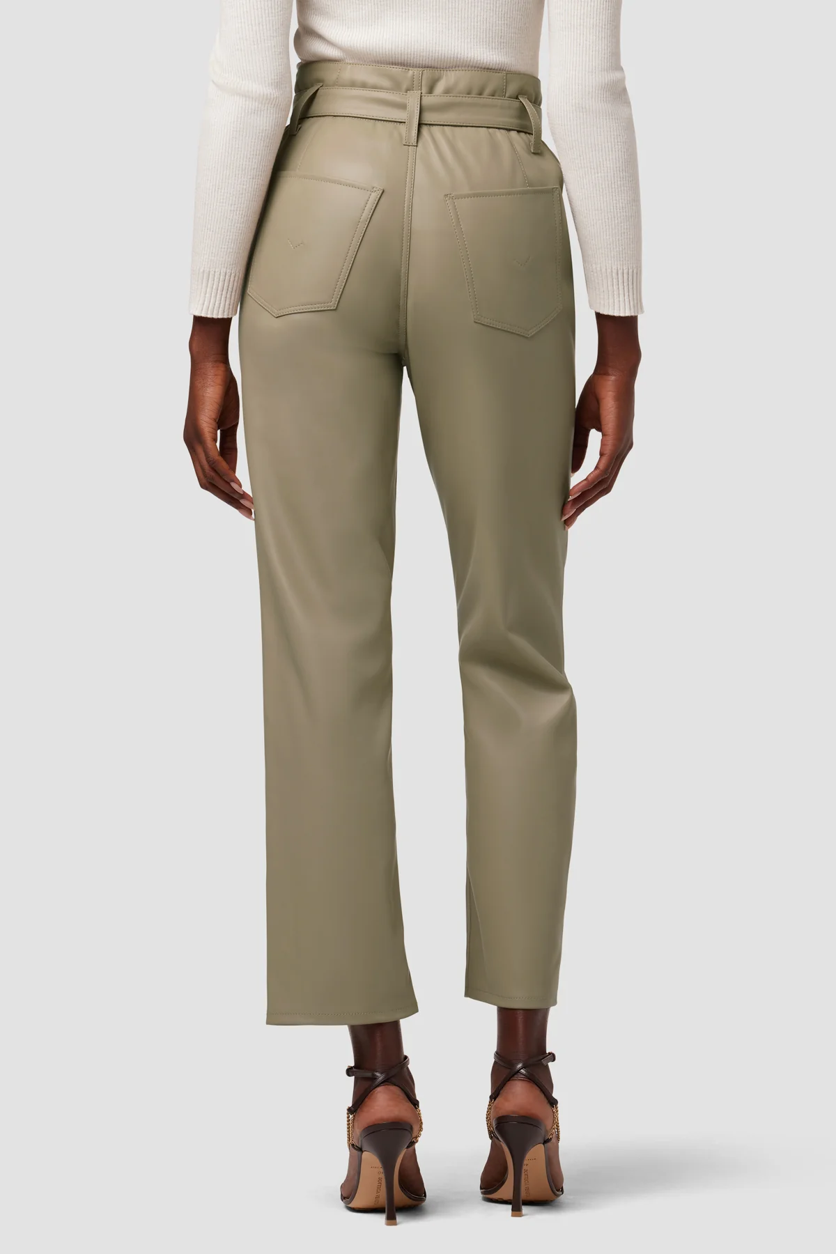 Remi High-Rise Paper Bag Vegan Leather Ankle Pant - Image 3