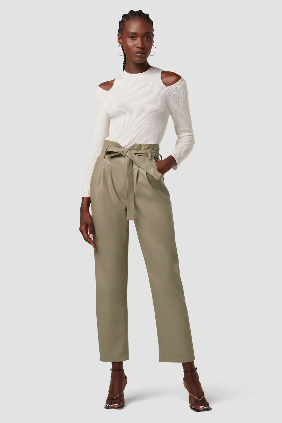Remi High-Rise Paper Bag Vegan Leather Ankle Pant - Image 6