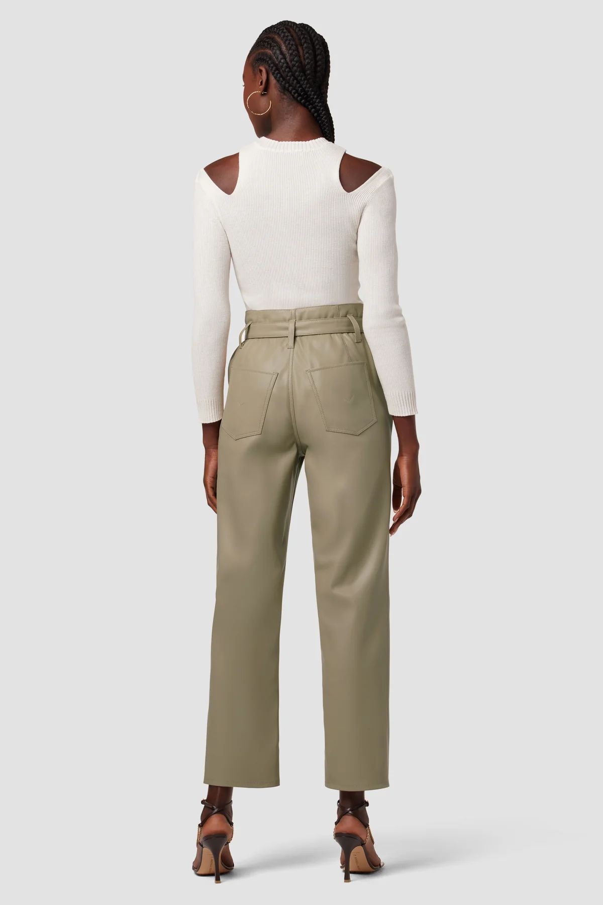 Remi High-Rise Paper Bag Vegan Leather Ankle Pant - Image 7