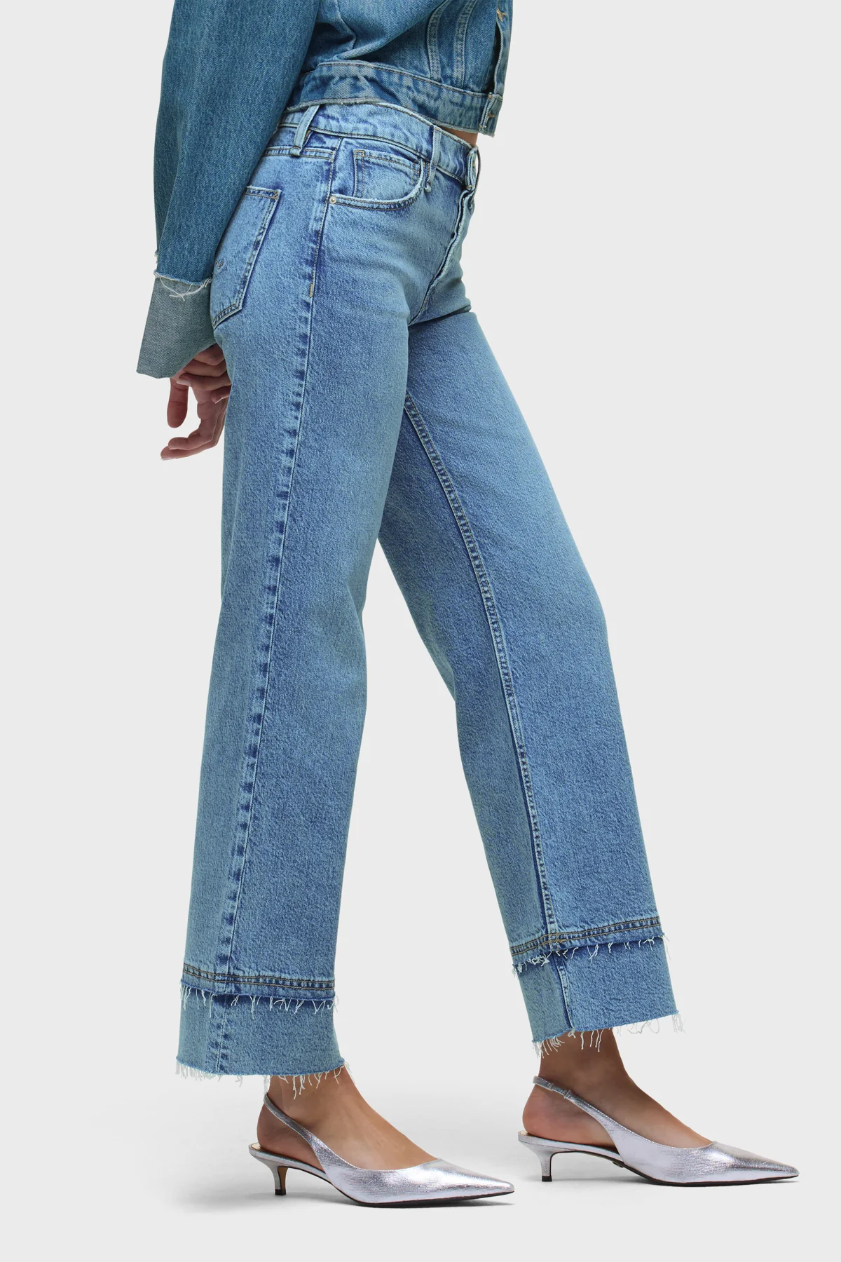 Rosie Wide Leg Ankle Raw Hem - Image 3