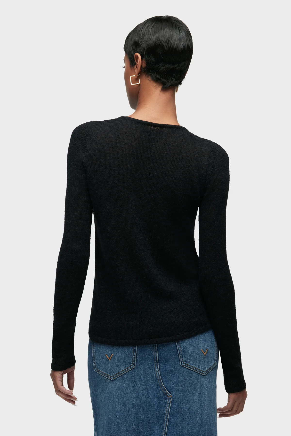 Ruched Long Sleeve Sweater - Image 3