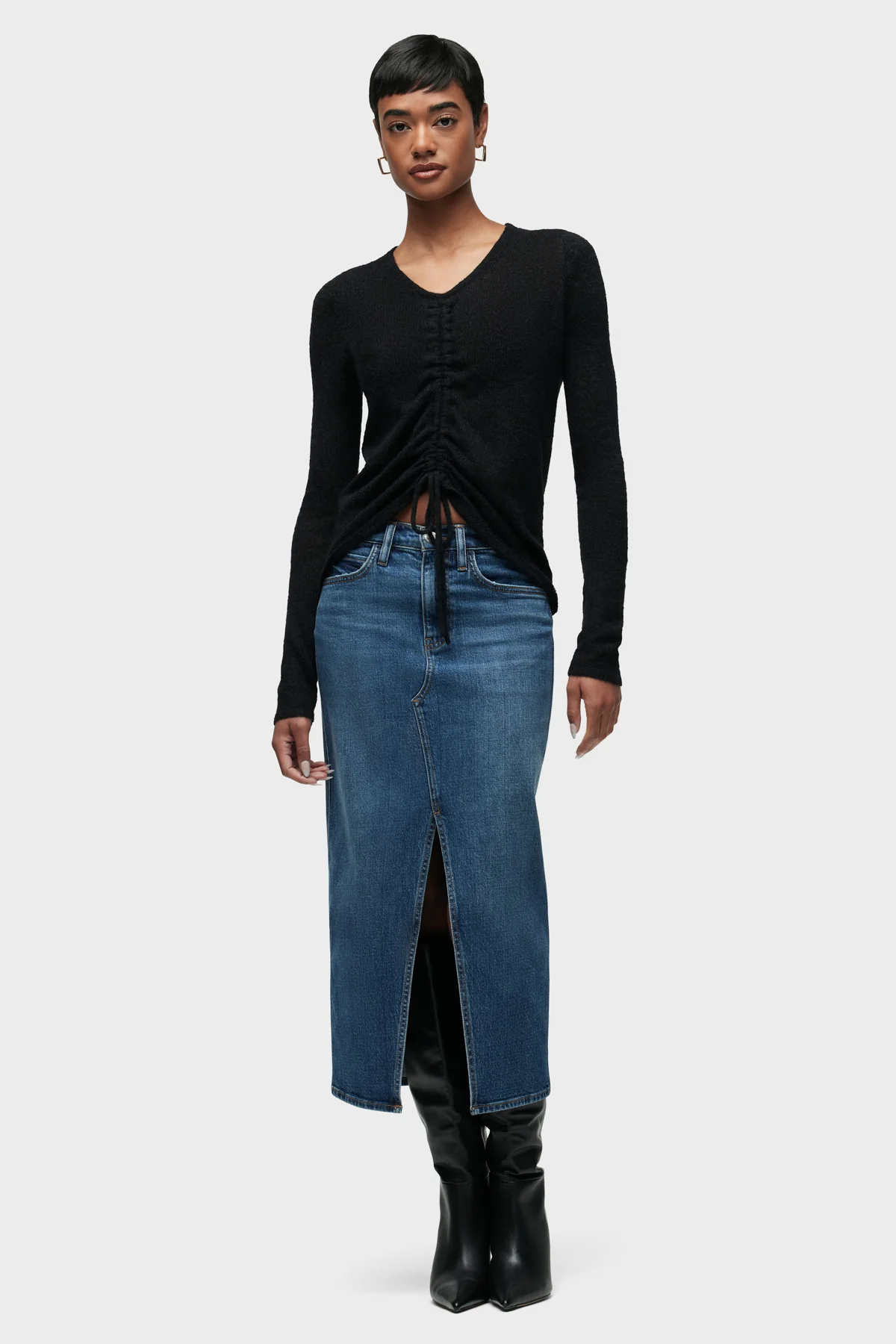 Ruched Long Sleeve Sweater - Image 5