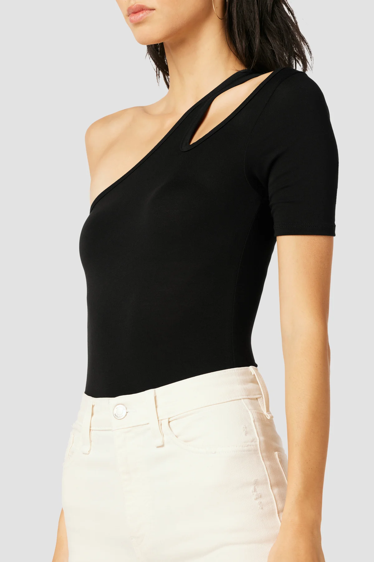 Short Sleeve Asymmetrical Bodysuit - Image 4