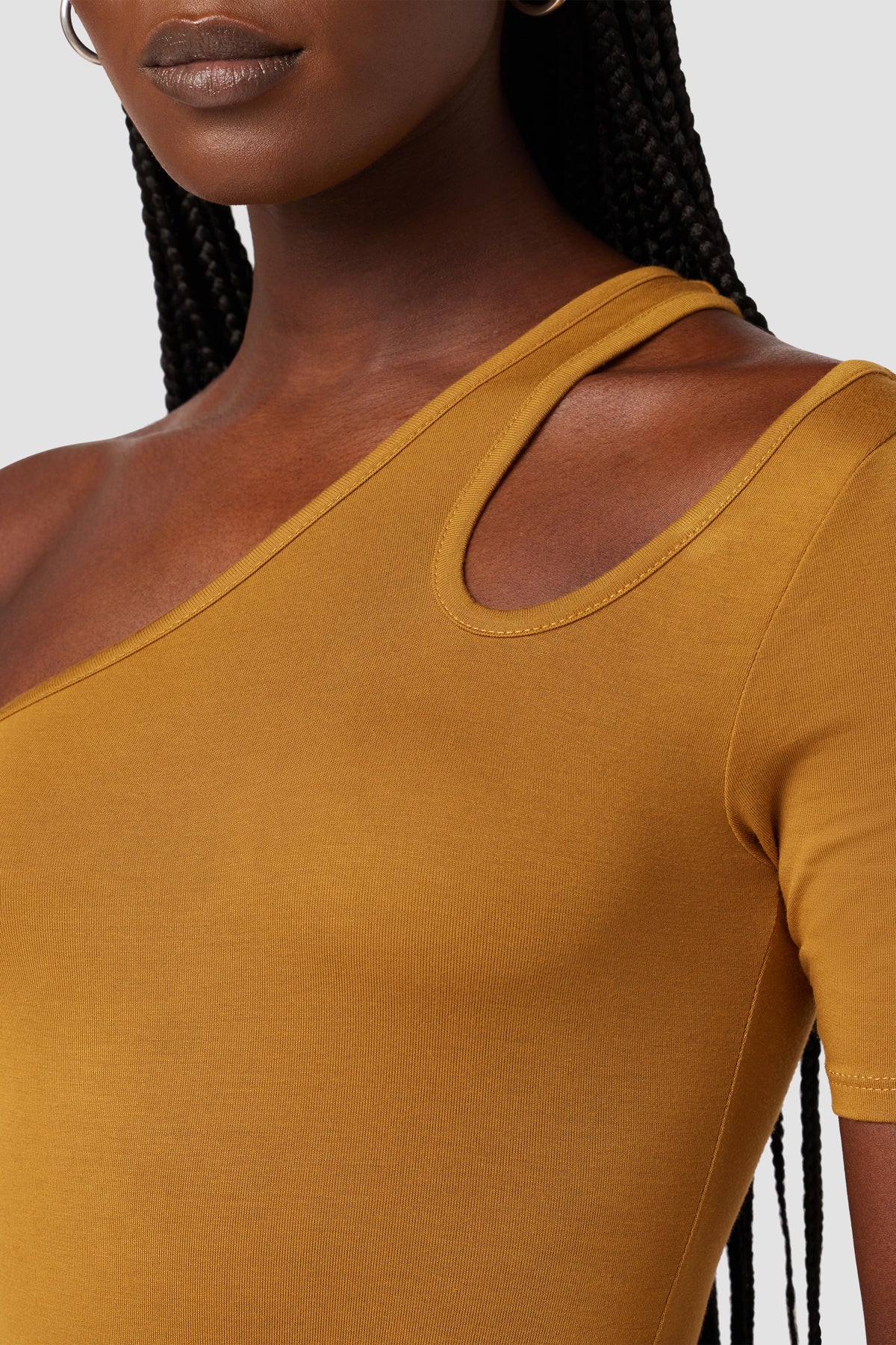 Short Sleeve Asymmetrical Bodysuit - Image 4
