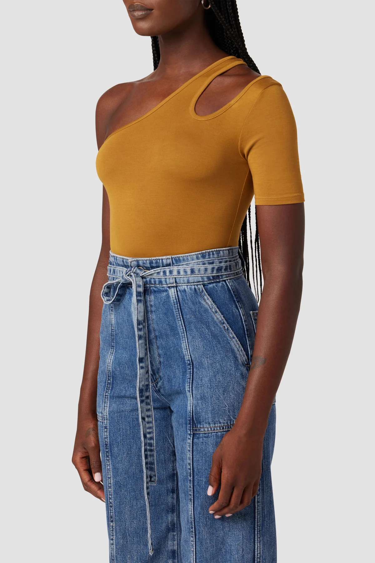 Short Sleeve Asymmetrical Bodysuit - Image 5
