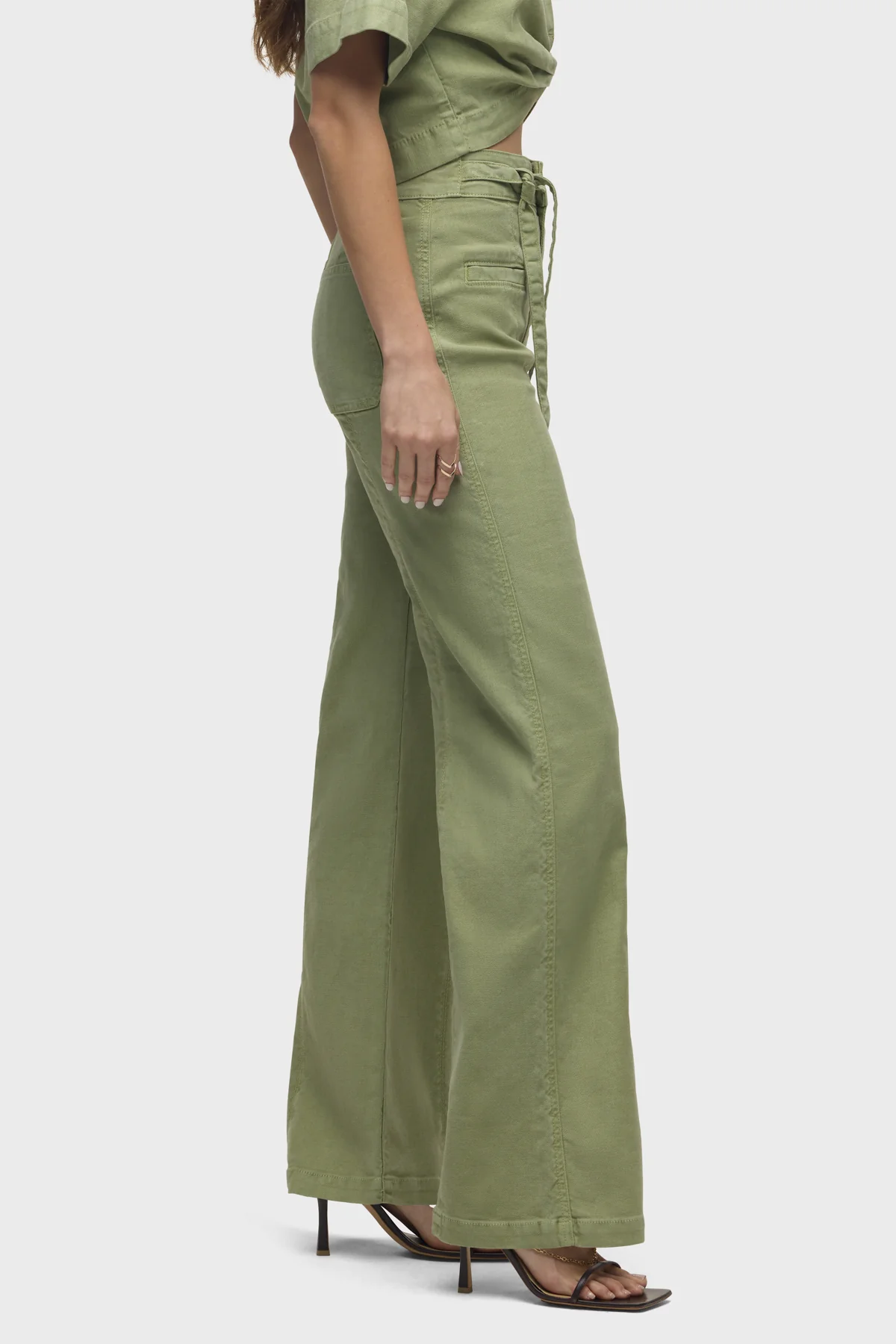 Tie Waist Pintucked Trouser Pant - Image 3