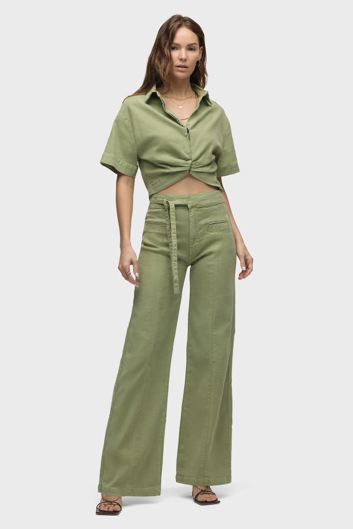 Tie Waist Pintucked Trouser Pant - Image 7