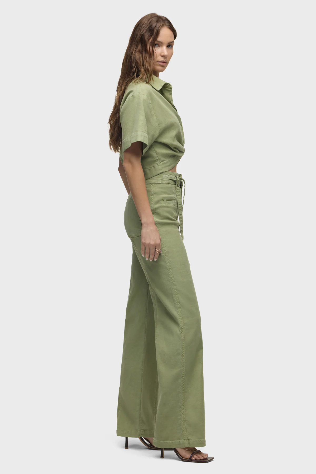 Tie Waist Pintucked Trouser Pant - Image 8