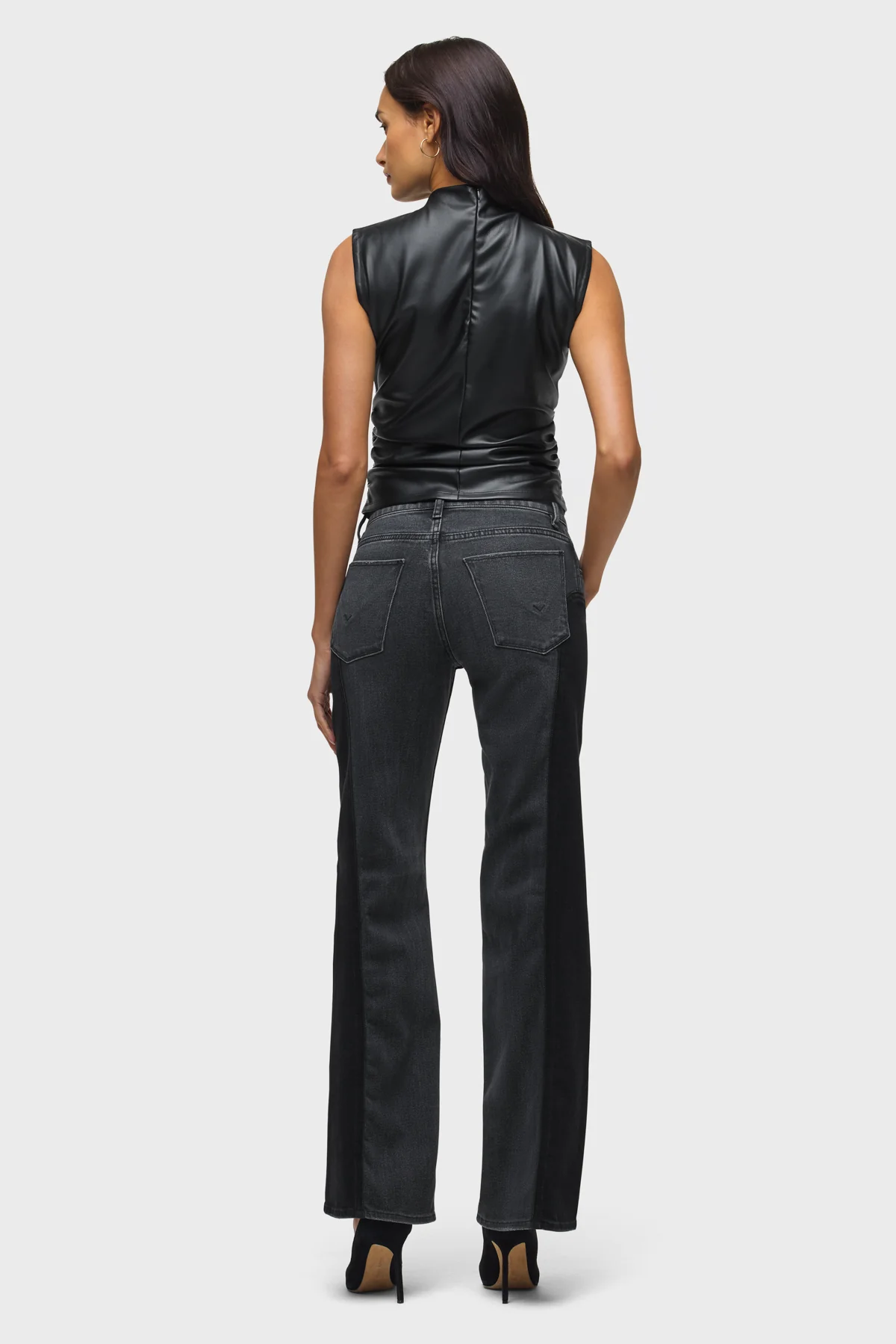 Vegan Leather Top W Side Seam Ruching - Image 6